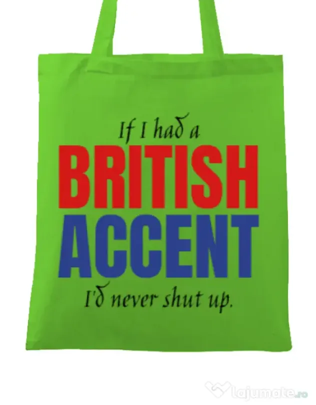 Sacosa din panza British accent Verde mar