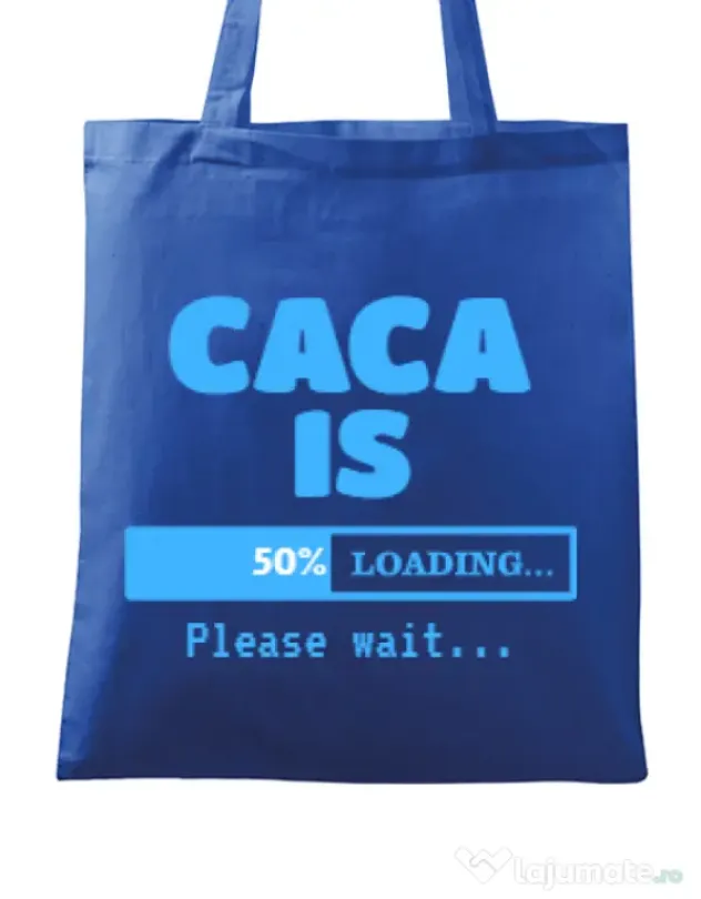 Sacosa din panza Caca is loading Albastru regal