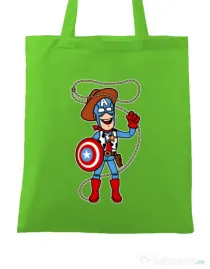 Sacosa din panza Captain Woody Verde mar