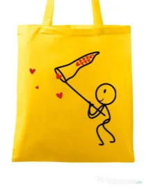 Sacosa din panza Catching love 1 Galben