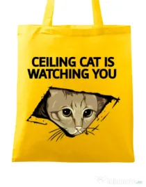 Sacosa din panza Ceiling cat Galben