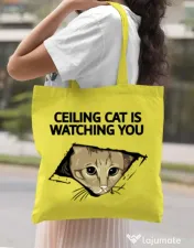 Sacosa din panza Ceiling cat Galben