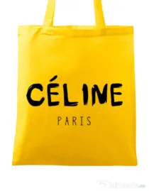 Sacosa din panza Celine paris Galben