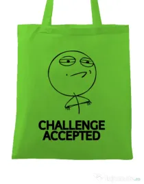 Sacosa din panza Challenge Accepted Verde mar