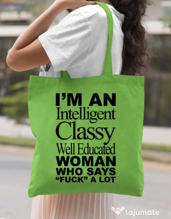 Sacosa din panza Classy Woman Verde mar