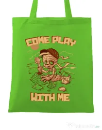 Sacosa din panza Come play with me Verde mar