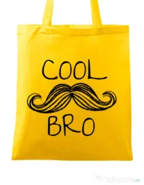 Sacosa din panza Cool moustache bro Galben