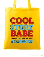 Sacosa din panza Cool story babe Galben