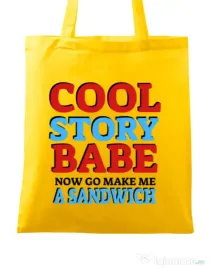 Sacosa din panza Cool story babe Galben
