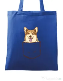 Sacosa din panza Corgi in The Pocket Albastru regal