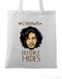 Sacosa din panza Crows Before Hoes Alb