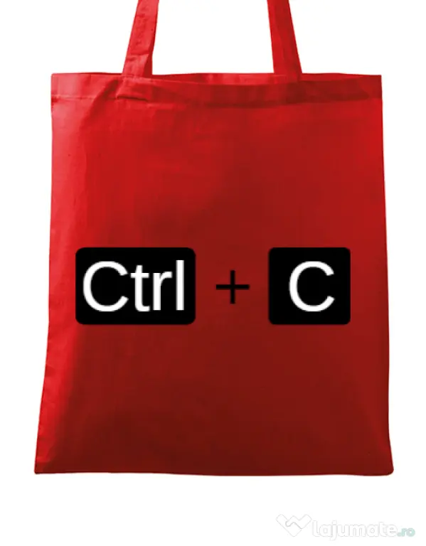 Sacosa din panza Ctrl Copy Rosu