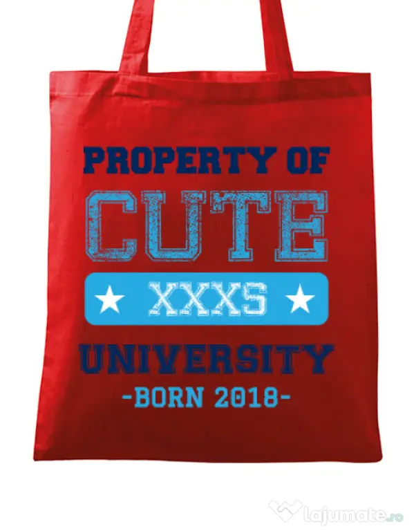 Sacosa din panza Cute university Rosu