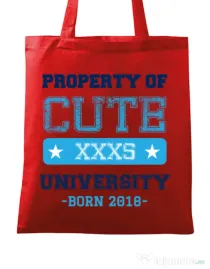 Sacosa din panza Cute university Rosu