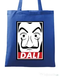 Sacosa din panza Dali mask Albastru regal