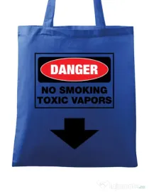 Sacosa din panza Danger No Smoking Albastru regal