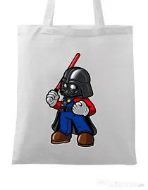 Sacosa din panza Darth plumber Alb