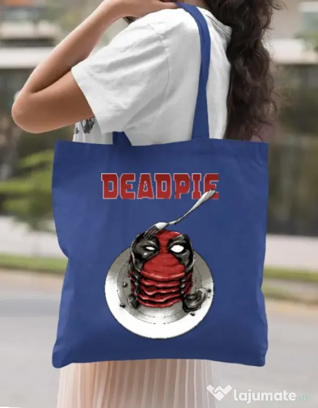 Sacosa din panza Deadpie Albastru regal