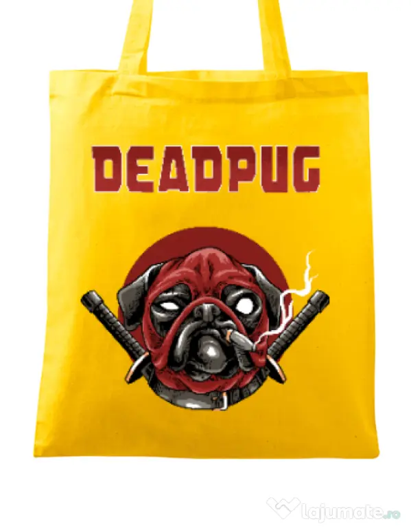 Sacosa din panza Deadpug Galben