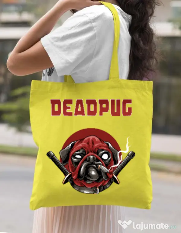 Sacosa din panza Deadpug Galben