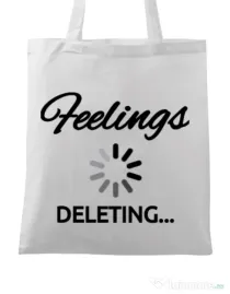Sacosa din panza Deleting feelings Alb
