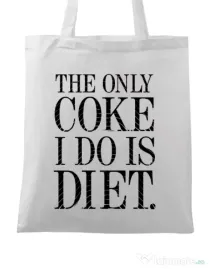 Sacosa din panza Diet coke Alb