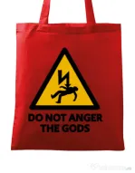 Sacosa din panza Do not anger the gods Rosu