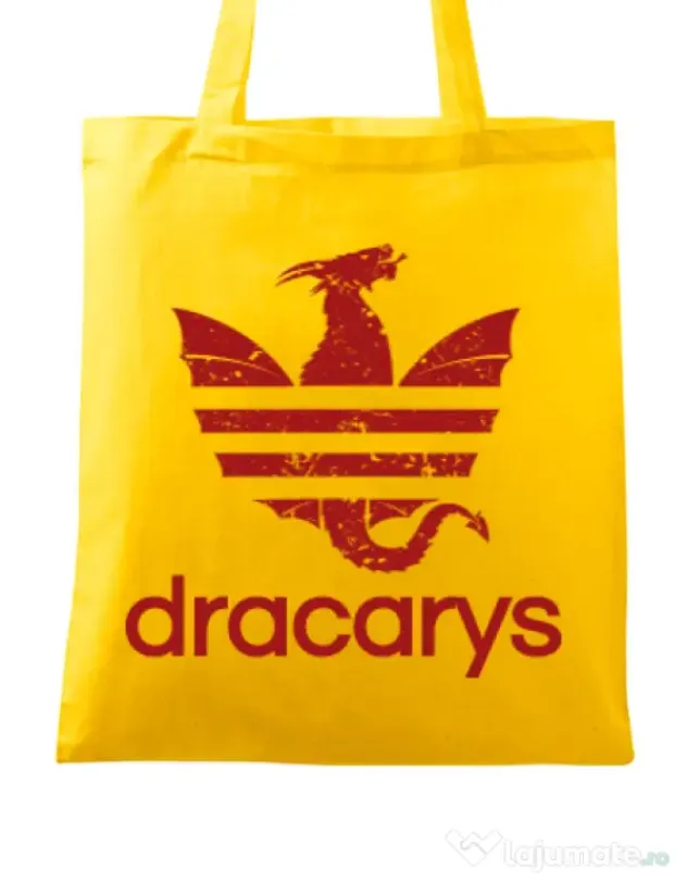 Sacosa din panza Dracarys Galben