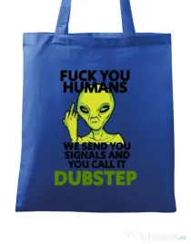 Sacosa din panza Dubstep alien Albastru regal