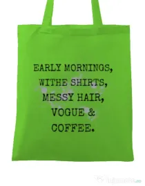 Sacosa din panza Early mornings Verde mar
