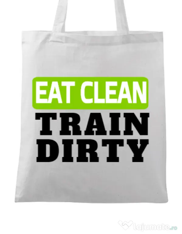 Sacosa din panza Eat clean Alb