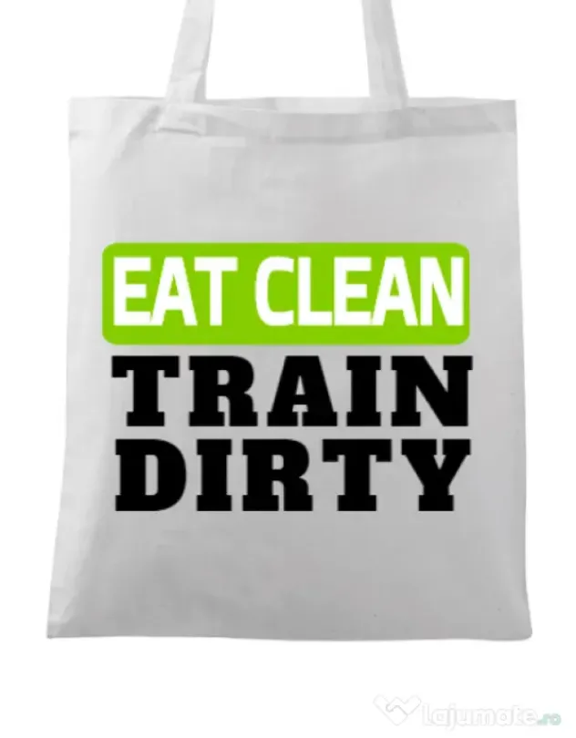 Sacosa din panza Eat clean Alb