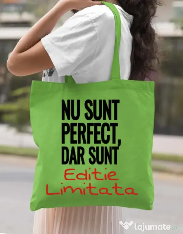 Sacosa din panza Editie limitata Verde mar