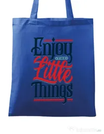 Sacosa din panza Enjoy The Little Things Albastru regal