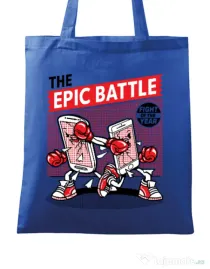 Sacosa din panza Epic battle Albastru regal