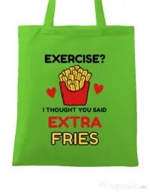 Sacosa din panza Exercise extra fries Verde mar