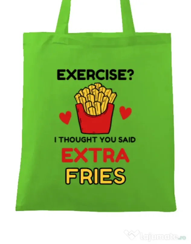 Sacosa din panza Exercise extra fries Verde mar