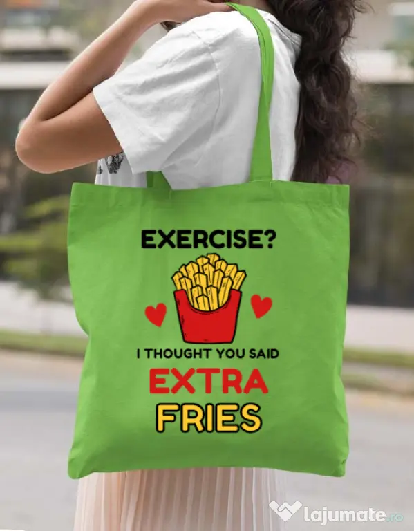Sacosa din panza Exercise extra fries Verde mar