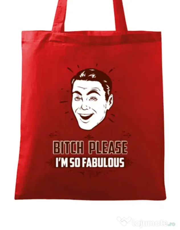 Sacosa din panza Fabulous Rosu
