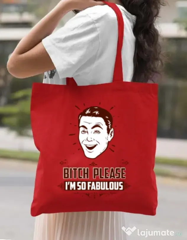 Sacosa din panza Fabulous Rosu