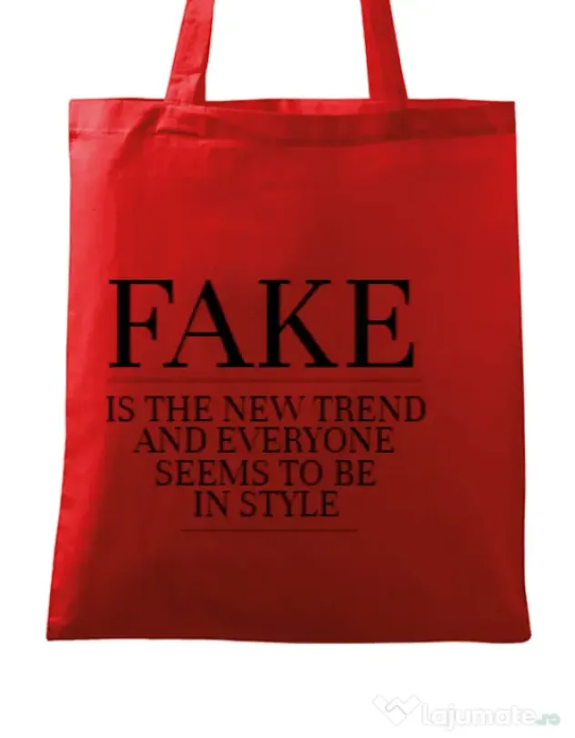 Sacosa din panza Fake is the new trend Rosu