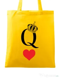 Sacosa din panza Fancy queen Galben
