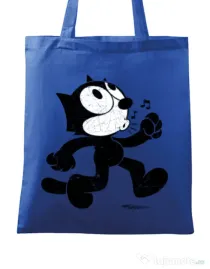 Sacosa din panza Felix the cat Albastru regal
