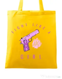 Sacosa din panza Fight like a girl Galben