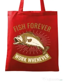 Sacosa din panza Fish forever Rosu