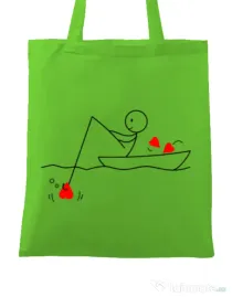 Sacosa din panza Fishing for love 1 Verde mar