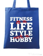 Sacosa din panza Fitness is not a hobby Albastru regal