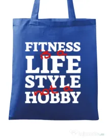Sacosa din panza Fitness is not a hobby Albastru regal