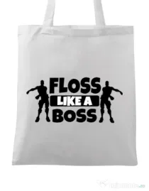 Sacosa din panza Floss like a boss Alb