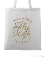 Sacosa din panza Fly High Alb